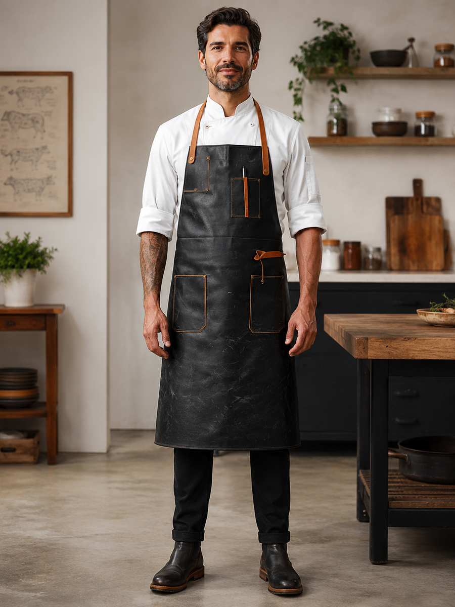BBQ Savior Leather Grilling Apron