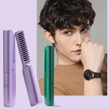 Portable USB Heated Hair Brush – Straightening & Curling Comb